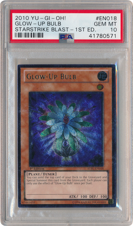 Ultimate Rare Glow Up Bulb STBL EN018 PSA GEM MT 10 1st Edition STBL 0571 Starstrike Blast 1st Edition Singles Ultimate Rare Glow Up Bulb STBL EN018 PSA GEM MT 10 1st Edition STBL 0571 Starstrike Blast 1st Edition Singles