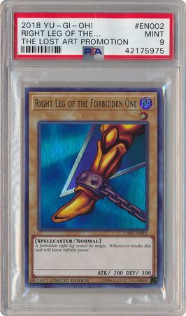 Right Leg of the Forbidden One LART EN002 PSA Mint 9 Ultra Rare LART 5975 The Lost Art Promotion Right Leg of the Forbidden One LART EN002 PSA Mint 9 Ultra Rare LART 5975 The Lost Art Promotion