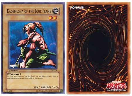 Kagemusha of the Blue Flame LOB 028 Common 1st Edition Asian English Version Legend of Blue Eyes White Dragon 1st Edition Singles Kagemusha of the Blue Flame LOB 028 Common 1st Edition Asian English Version Legend of Blue Eyes White Dragon 1st Edition Singles