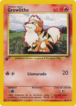 Growlithe 28 102 Uncommon 1st Edition Base Set Spanish Other Non English Pokemon Singles Growlithe 28 102 Uncommon 1st Edition Base Set Spanish Other Non English Pokemon Singles