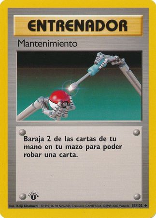 Mantenimiento Maintenance 83 102 Uncommon 1st Edition Base Set Spanish Other Non English Pokemon Singles Mantenimiento Maintenance 83 102 Uncommon 1st Edition Base Set Spanish Other Non English Pokemon Singles