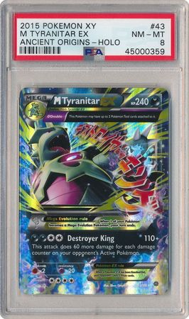 Mega M Tyranitar ex Ultra rarexy 43//98 Ancient Origins Pokemon Casi Nuevo