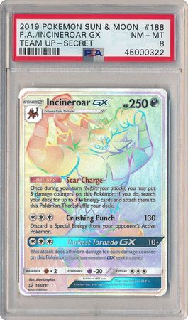 Incineroar GX 188 181 PSA NM MT 8 Hyper Rare S M Team Up 0322 Sun Moon Team Up Singles Incineroar GX 188 181 PSA NM MT 8 Hyper Rare S M Team Up 0322 Sun Moon Team Up Singles