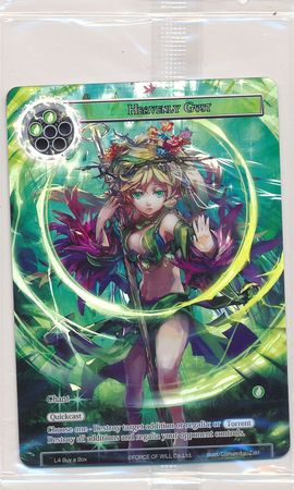 FORCE OF WILL BOMBARDMENT RL1609-1 PROMO MINT FULL ART NEW FOW NEVER USED 