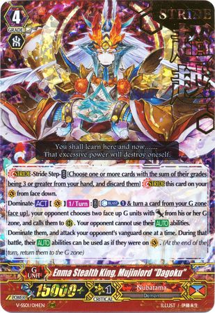 Enma Stealth King Mujinlord Dagoku V SS01 014EN RRR Hot Stamped Foil Enma Stealth King Mujinlord Dagoku V SS01 014EN RRR Hot Stamped Foil