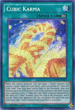 Cubic Karma MVP1 ENS41 Secret Rare 1st Edition Cubic Karma MVP1 ENS41 Secret Rare 1st Edition