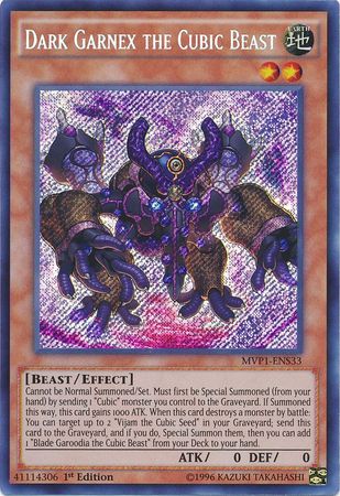 Dark Garnex the Cubic Beast MVP1 ENS33 Secret Rare 1st Edition Dark Garnex the Cubic Beast MVP1 ENS33 Secret Rare 1st Edition
