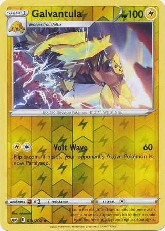 Galvantula 071 202 Uncommon Reverse Holo Sword Shield Base Set Reverse Holo Singles Galvantula 071 202 Uncommon Reverse Holo Sword Shield Base Set Reverse Holo Singles