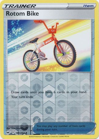 Pokemon 4 Card Lot Rotom Bike 181/202 Sword & Shield Trainer Playset
