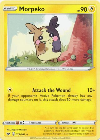 Morpeko 078 202 Rare Sword Shield Base Set Singles Morpeko 078 202 Rare Sword Shield Base Set Singles