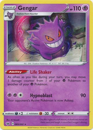 NM/MINT Details about   Gengar HOLO RARE 085/202 Sword & Shield Pokemon Cards