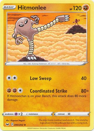 Hitmonlee 094 202 Uncommon Sword Shield Base Set Singles Hitmonlee 094 202 Uncommon Sword Shield Base Set Singles