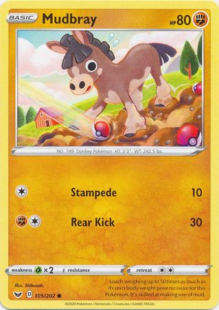 Mudbray 105 202 Common Sword Shield Base Set Singles Mudbray 105 202 Common Sword Shield Base Set Singles