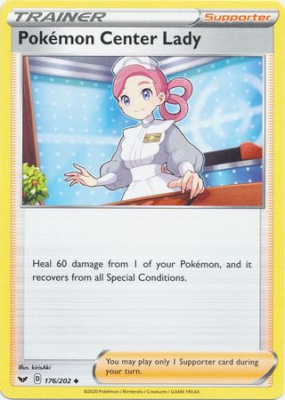 Pokemon Center Lady 176 202 Uncommon Sword Shield Base Set Singles Pokemon Center Lady 176 202 Uncommon Sword Shield Base Set Singles