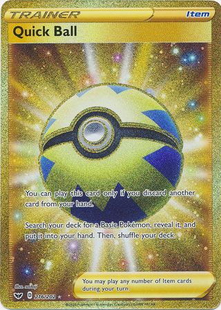 Quick Ball 179/202 Pokemon 4 Card Lot Sword & Shield Trainer Playset 