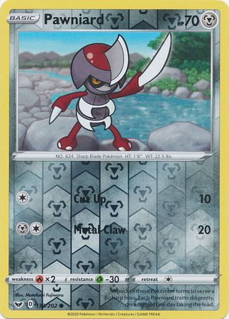 Pawniard 133 202 Common Reverse Holo Sword Shield Base Set Reverse Holo Singles Pawniard 133 202 Common Reverse Holo Sword Shield Base Set Reverse Holo Singles