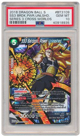 SS3 Bardock Power Unleashed BT3 109 PSA GEM MINT 10 Super Rare BT3 8935 SS3 Bardock Power Unleashed BT3 109 PSA GEM MINT 10 Super Rare BT3 8935