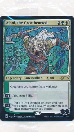 Magic/MTG the Greathearted Stained Glass Ajani Near Mint Planeswalker
