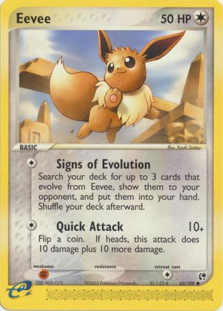 EEVEE 101/149 Non-Holo Common Sun & Moon Pokemon Card Near Mint