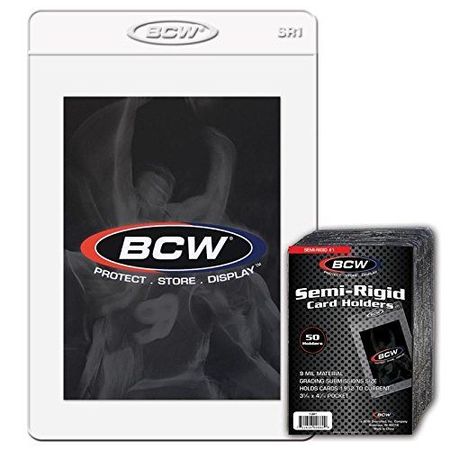 BCW Semi Rigid Card Holder 50ct 3 x 4 1 SR1 Miscellaneous Supplies BCW Semi Rigid Card Holder 50ct 3 x 4 1 SR1 Miscellaneous Supplies