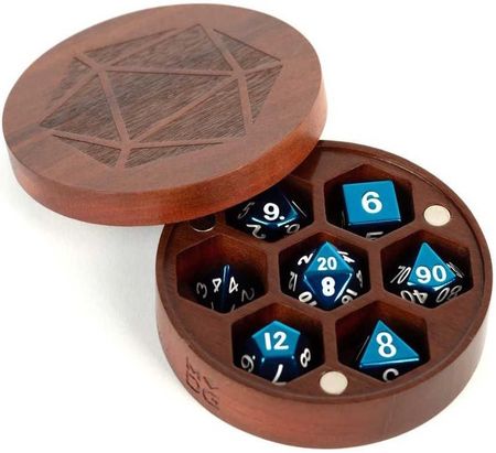 Wood Round Dice Chest Purple Heart Metallic Dice Games MET813 Wood Round Dice Chest Purple Heart Metallic Dice Games MET813