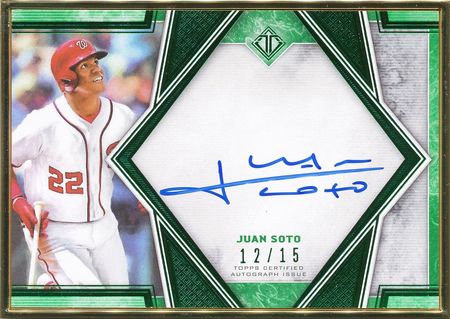 Juan Soto 2019 Topps Transcendent 12 15 Green Auto Autograph TCVA JS 21076 Juan Soto 2019 Topps Transcendent 12 15 Green Auto Autograph TCVA JS 21076
