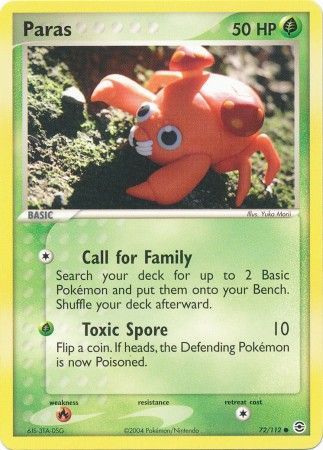 Paras 72 112 Common Ex Fire Red Leaf Green Singles Paras 72 112 Common Ex Fire Red Leaf Green Singles