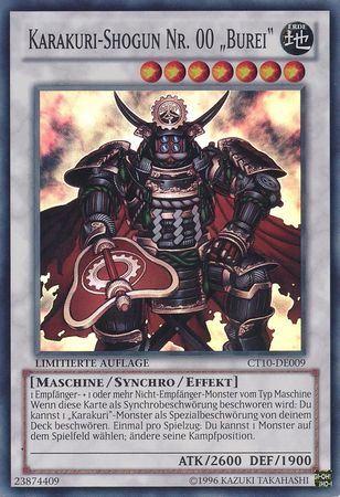 Karakuri Shogun NR 00 Burei CT10 DE009 Super Rare German Yugioh Cards Karakuri Shogun NR 00 Burei CT10 DE009 Super Rare German Yugioh Cards