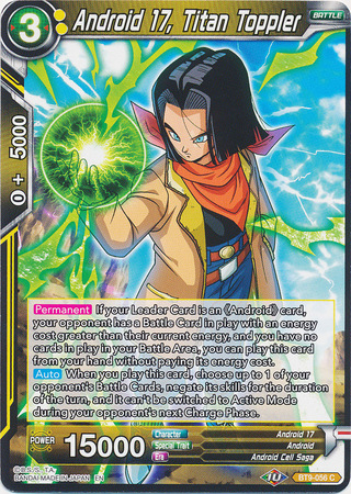 Android 17 Titan Toppler BT9 056 Common Universal Onslaught Singles Android 17 Titan Toppler BT9 056 Common Universal Onslaught Singles