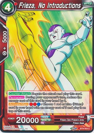Frieza No Introductions BT9 003 Common Universal Onslaught Singles Frieza No Introductions BT9 003 Common Universal Onslaught Singles