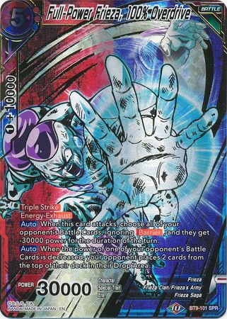 Full Power Frieza 100 Percent Overdrive BT9 101 Special Rare SPR Full Power Frieza 100 Percent Overdrive BT9 101 Special Rare SPR