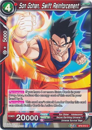 Son Gohan Swift Reinforcement BT9 010 Common Universal Onslaught Singles Son Gohan Swift Reinforcement BT9 010 Common Universal Onslaught Singles