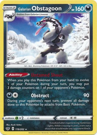 Galarian Obstagoon 119 202 Rare Theme Deck Exclusive Galarian Obstagoon 119 202 Rare Theme Deck Exclusive