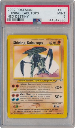 Shining Kabutops Triple Star 108 105 PSA Mint 9 Holo Unl Neo Destiny 7330 Neo Destiny Unlimited Singles Shining Kabutops Triple Star 108 105 PSA Mint 9 Holo Unl Neo Destiny 7330 Neo Destiny Unlimited Singles
