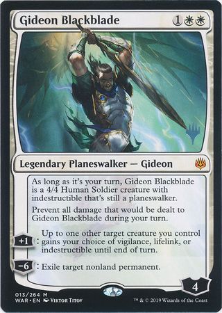 Gideon Blackblade 013 264 Silver Stamped War of the Spark Silver Stamped Non Foil Singles Gideon Blackblade 013 264 Silver Stamped War of the Spark Silver Stamped Non Foil Singles