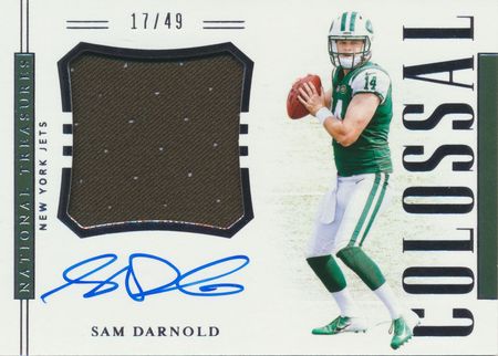 Sam Darnold 2018 National Treasures RPA 17 49 Auto Colossal Panini 21131 Sam Darnold 2018 National Treasures RPA 17 49 Auto Colossal Panini 21131