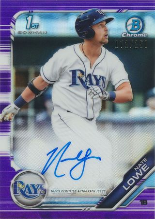Nate Lowe 2019 Bowman Chrome 172 250 Purple Refractor Auto Autograph Topps 21134 Nate Lowe 2019 Bowman Chrome 172 250 Purple Refractor Auto Autograph Topps 21134
