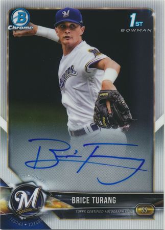 Brice Turang 2018 Bowman Chrome Rookie Auto Autograph Topps Baseball Trading Card Singles Brice Turang 2018 Bowman Chrome Rookie Auto Autograph Topps Baseball Trading Card Singles