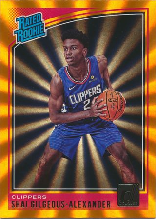 Shai Gilgeous Alexander 2018 19 Donruss Orange Laser Rookie 162 Panini Basketball Trading Card Singles Shai Gilgeous Alexander 2018 19 Donruss Orange Laser Rookie 162 Panini Basketball Trading Card Singles