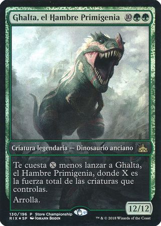Ghalta el Hambre Primigenia Ghalta Primal Hunger 130 196 Full Art Foil Promo Ghalta el Hambre Primigenia Ghalta Primal Hunger 130 196 Full Art Foil Promo