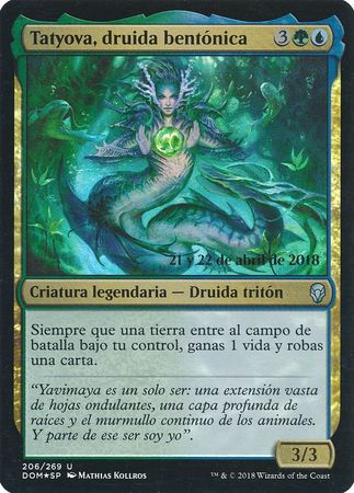 Tatyova druida bentonica Tatyova Benthic Druid DOM Prerelease Foil Promo Tatyova druida bentonica Tatyova Benthic Druid DOM Prerelease Foil Promo