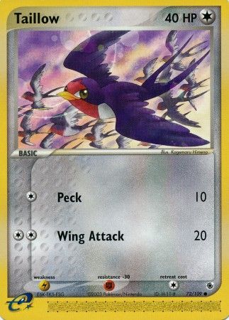 Taillow 72 109 Common Ex Ruby Sapphire Singles Taillow 72 109 Common Ex Ruby Sapphire Singles