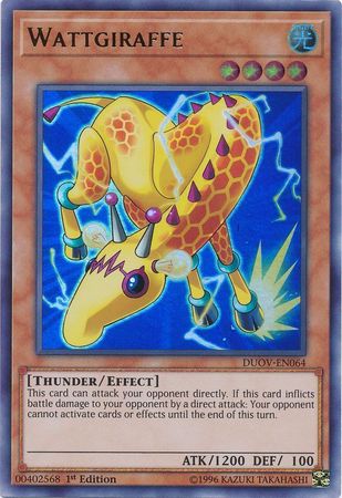 Wattgiraffe DUOV EN064 Ultra Rare 1st Edition Duel Overload 1st Edition Singles Wattgiraffe DUOV EN064 Ultra Rare 1st Edition Duel Overload 1st Edition Singles