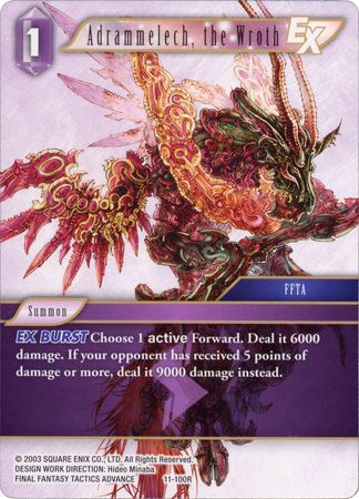 Adrammelech the Wroth EX 11 100R Rare Adrammelech the Wroth EX 11 100R Rare