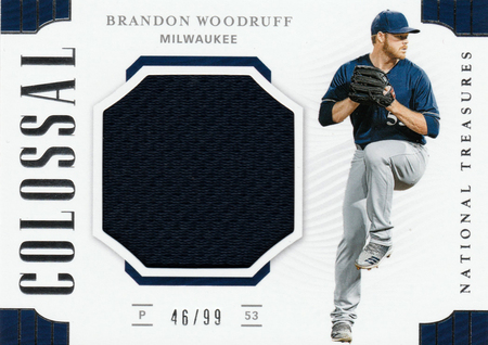 Brandon Woodruff 2019 National Treasures 46 99 Jersey Relic Panini Baseball 21158 2019 National Treasures Singles Brandon Woodruff 2019 National Treasures 46 99 Jersey Relic Panini Baseball 21158 2019 National Treasures Singles