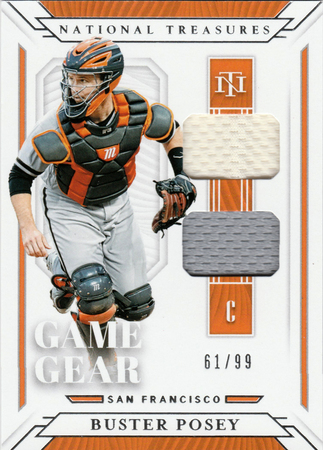 Buster Posey 2019 National Treasures 61 99 Jersey Relic Double Panini 21160 Buster Posey 2019 National Treasures 61 99 Jersey Relic Double Panini 21160