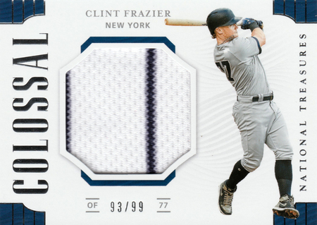 Clint Frazier 2019 National Treasures 93 99 Jersey Relic Panini Baseball 21162 Clint Frazier 2019 National Treasures 93 99 Jersey Relic Panini Baseball 21162