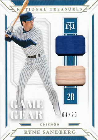 Ryne Sandberg 2019 National Treasures 04 25 Jersey Relic Bat Dual Panini 21183 Ryne Sandberg 2019 National Treasures 04 25 Jersey Relic Bat Dual Panini 21183