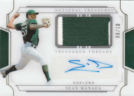 Sean Manaea 2019 National Treasures 06 10 RPA Auto Autograph Relic 21184 2019 National Treasures Singles Sean Manaea 2019 National Treasures 06 10 RPA Auto Autograph Relic 21184 2019 National Treasures Singles