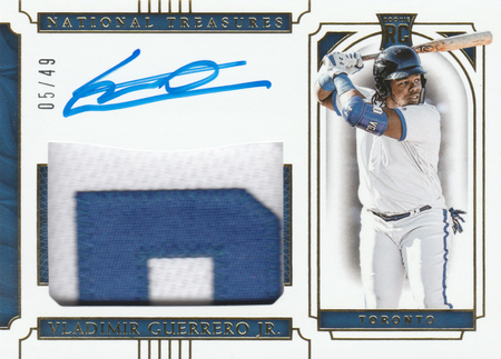 Vladimir Guerrero Jr 2019 National Treasures 05 49 RPA Auto Autograph 21186 2019 National Treasures Singles Vladimir Guerrero Jr 2019 National Treasures 05 49 RPA Auto Autograph 21186 2019 National Treasures Singles